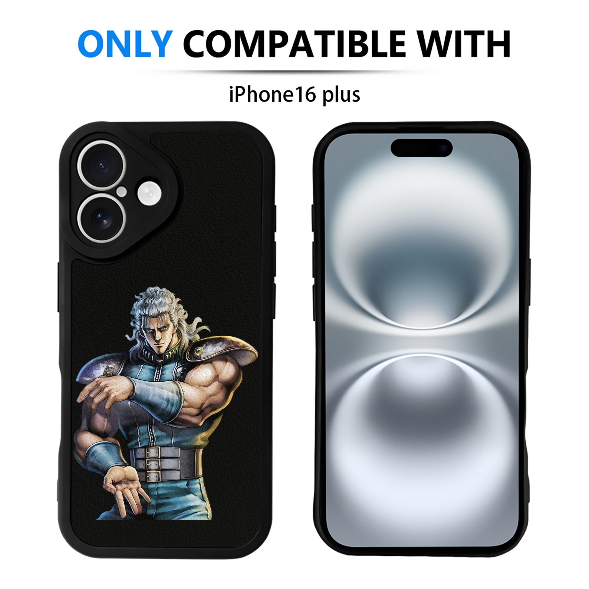 （画像用） 北斗の拳 Fist of the North Star 【iPhone 16シリーズ対応】シリコンスマホケース（レザー調） 材質：シリコン